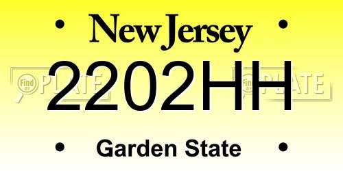 2202HH New Jersey License Plate