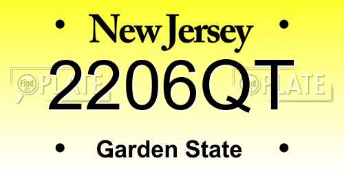 2206QT New Jersey License Plate