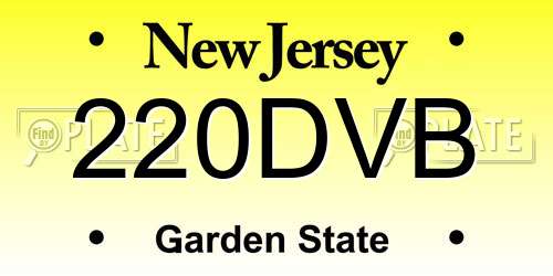 220DVB New Jersey License Plate