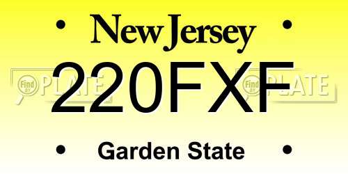 220FXF New Jersey License Plate