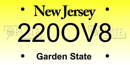 220OV8 New Jersey License Plate