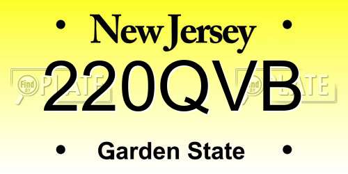 220QVB New Jersey License Plate