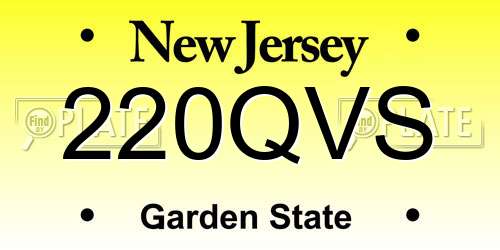 220QVS New Jersey License Plate