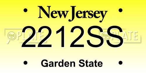 2212SS New Jersey License Plate