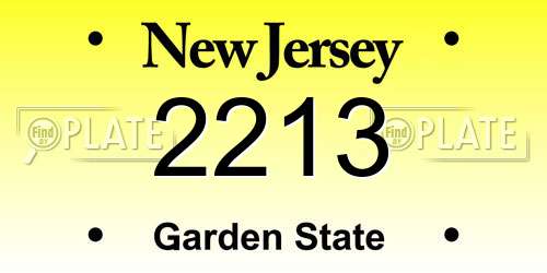 2213 New Jersey License Plate