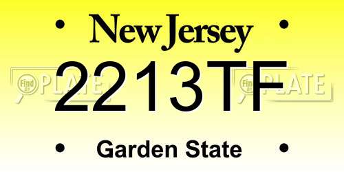2213TF New Jersey License Plate