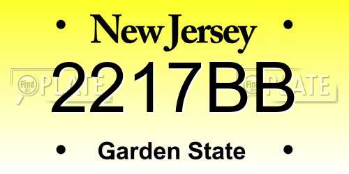 2217BB New Jersey License Plate
