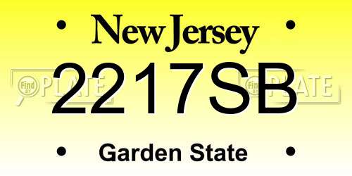 2217SB New Jersey License Plate