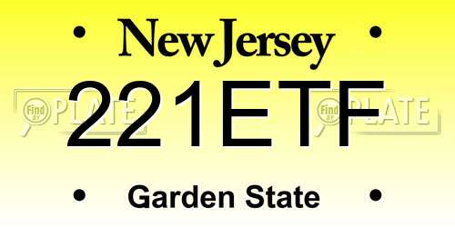 221ETF New Jersey License Plate