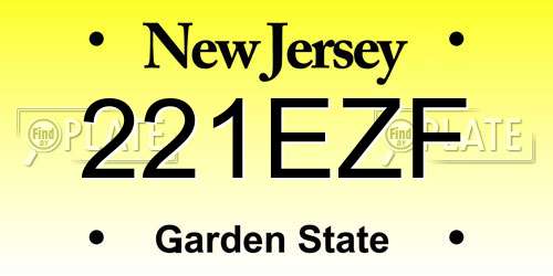 221EZF New Jersey License Plate