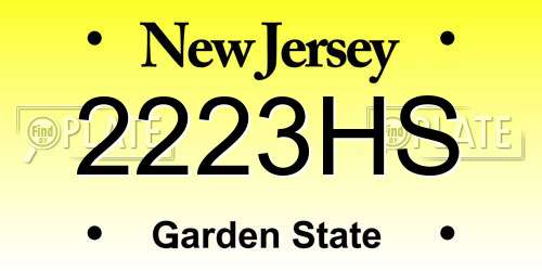 2223HS New Jersey License Plate