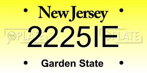 2225IE New Jersey License Plate