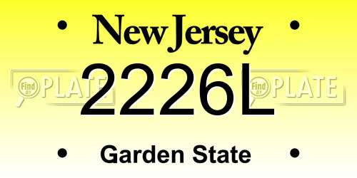 2226L New Jersey License Plate