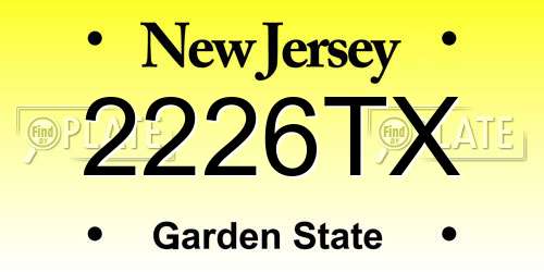 2226TX New Jersey License Plate