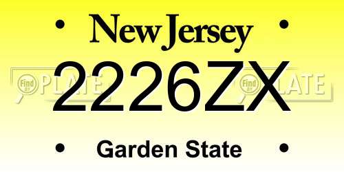 2226ZX New Jersey License Plate