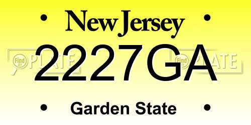 2227GA New Jersey License Plate