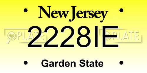 2228IE New Jersey License Plate
