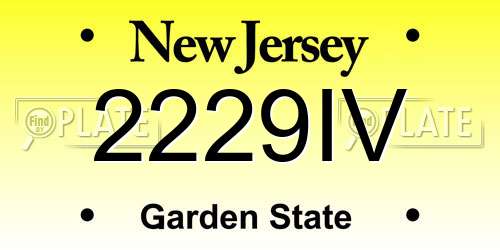 2229IV New Jersey License Plate