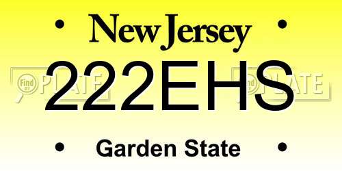 222EHS New Jersey License Plate