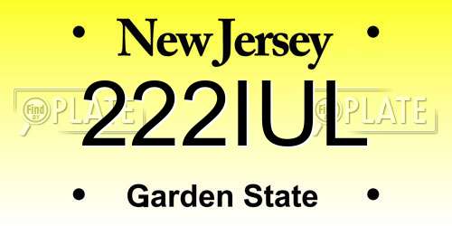 222IUL New Jersey License Plate