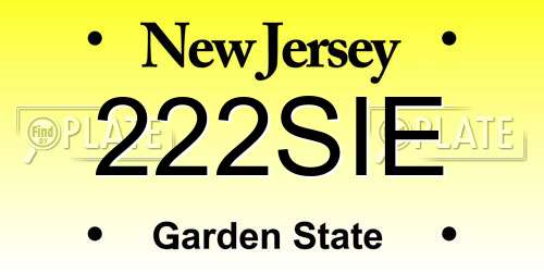 222SIE New Jersey License Plate