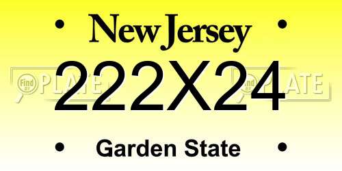 222X24 New Jersey License Plate