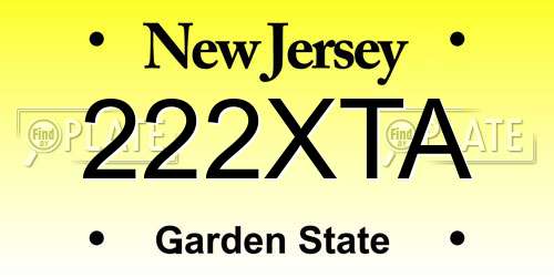 222XTA New Jersey License Plate