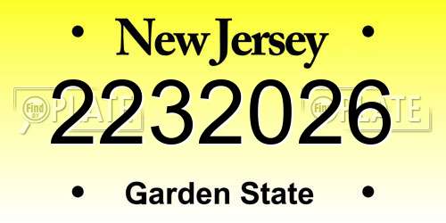 2232026 New Jersey License Plate