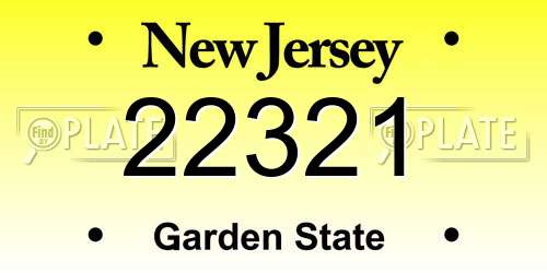 22321 New Jersey License Plate