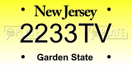 2233TV New Jersey License Plate
