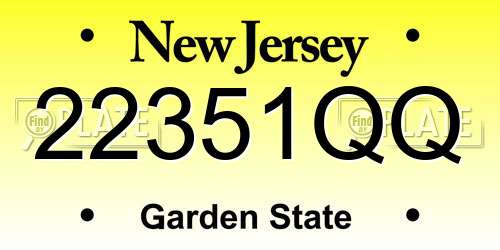22351QQ New Jersey License Plate