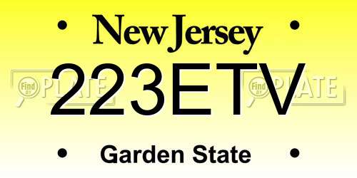 223ETV New Jersey License Plate