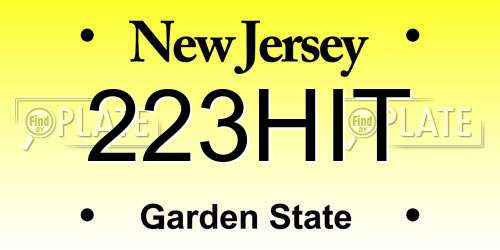 223HIT New Jersey License Plate