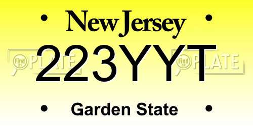 223YYT New Jersey License Plate