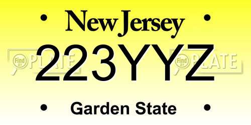 223YYZ New Jersey License Plate