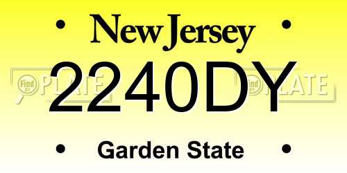 2240DY New Jersey License Plate