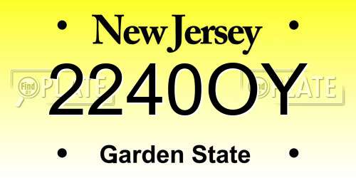 2240OY New Jersey License Plate