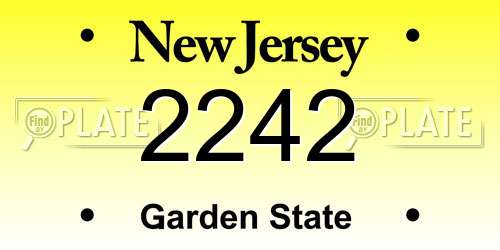 2242 New Jersey License Plate
