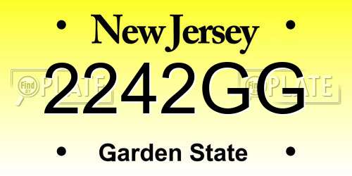 2242GG New Jersey License Plate