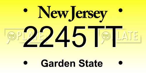 2245TT New Jersey License Plate