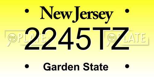 2245TZ New Jersey License Plate