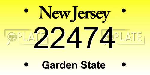 22474 New Jersey License Plate