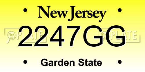 2247GG New Jersey License Plate