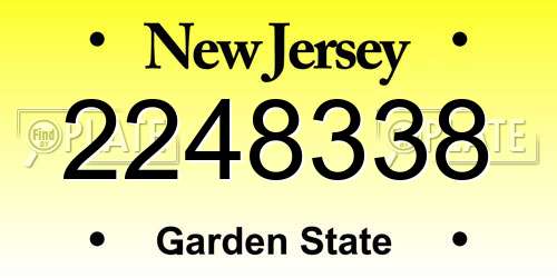2248338 New Jersey License Plate
