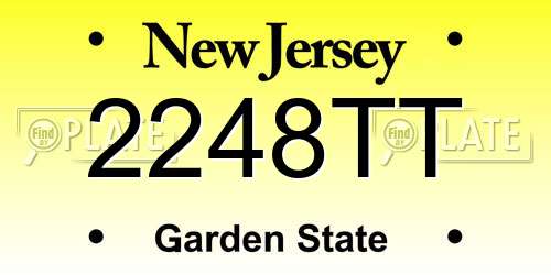 2248TT New Jersey License Plate