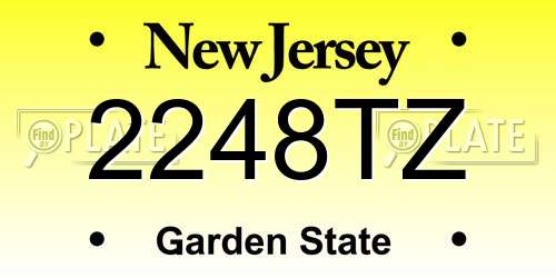 2248TZ New Jersey License Plate