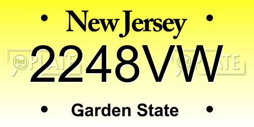 2248VW New Jersey License Plate