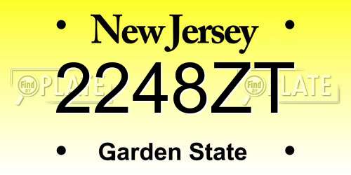 2248ZT New Jersey License Plate