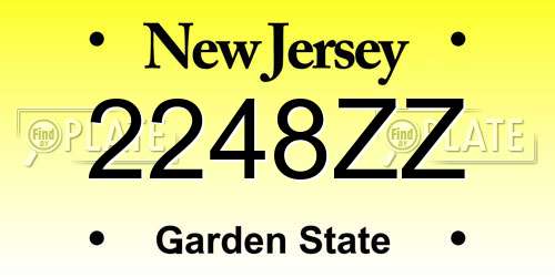 2248ZZ New Jersey License Plate