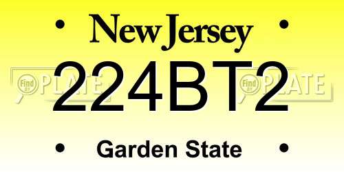 224BT2 New Jersey License Plate